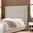 Ver imagem 2 de Cabeceira Cama Box Queen Size Alba 160cm com Frame Veludo Bege Claro - Desk Design