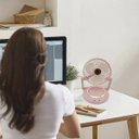 Ver imagem 4 de Ventilador Mesa Dobravel 3 Velocidades Led Silencioso Usb Portatil Penteadeira Verao Calor Sol Maqui