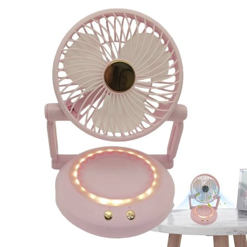 Ventilador Mesa Dobravel 3 Velocidades Led Silencioso Usb Portatil Penteadeira Verao Calor Sol Maqui