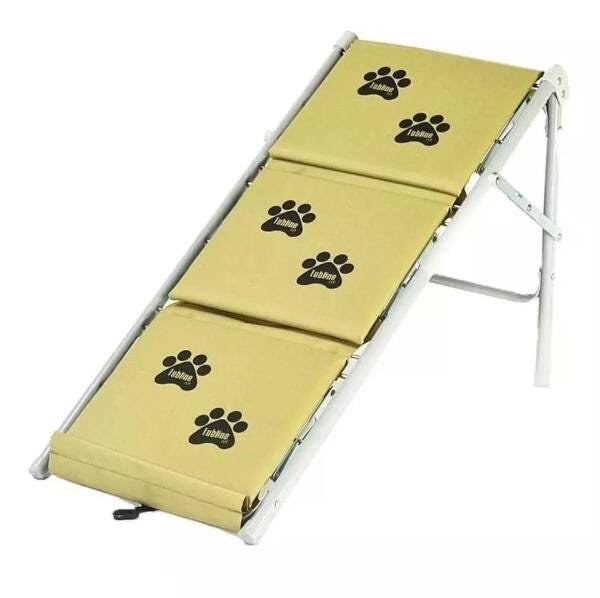 Escada Para Cães Cachorro Dobravel Rampa Tubline Pet Bege - 2