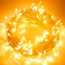Ver imagem 2 de Pisca Cordão 100 Lâmpadas Led Amarelo Fio Branco de 220v 10m