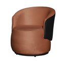 Ver imagem 2 de Poltrona Organica Beatriz Veludo Terracota C/ Composê Corano Preto - Lm Decor