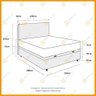 Cama Box Baú+Cabeceira E Colchão Casal 138x188x74cm Marrom - 7