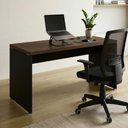 Ver imagem 1 de Mesa Escritório 170cm x 70 cm Escrivaninha 40mm Pés Painel Cor:Nogal Málaga com Preto