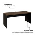 Ver imagem 4 de Mesa Escritório 170cm x 70 cm Escrivaninha 40mm Pés Painel Cor:Nogal Málaga com Preto