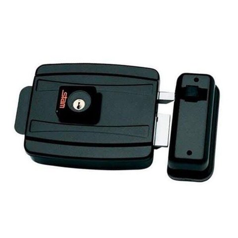 Fechadura Elétrica 12V 40Mm Abertura Para Fora Grafite Stam