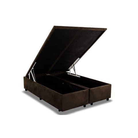 Cama Box Baú King Universal Suede Brown (193x203x35) - Costa Rica
