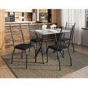 Ver imagem 1 de Mesa de Jantar Ambiente Bruna 100x60 Cm com Granito Ocre Itabira com 4 Cadeiras 063 Preto – Artefamo