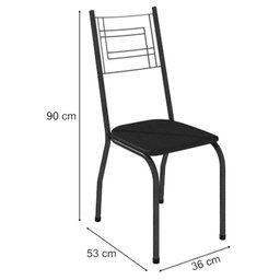 Mesa de Jantar Ambiente Bruna 100x60 Cm com Granito Ocre Itabira com 4 Cadeiras 063 Preto – Artefamo - 5