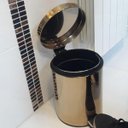 Ver imagem 3 de Lixeira Dourada em Aço Inox para Cozinha com Pedal 5l