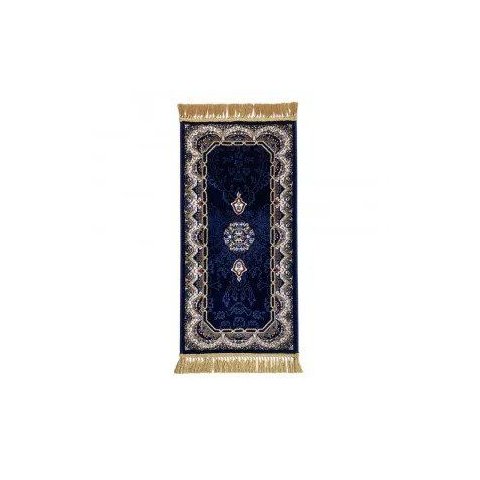 Tapete Persa Royal Azul Marinho 50x85cm Fio Acetinado - Decoração para Quarto e Sala