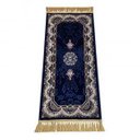 Ver imagem 3 de Tapete Persa Royal Azul Marinho 50x85cm Fio Acetinado - Decoração para Quarto e Sala