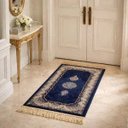 Ver imagem 2 de Tapete Persa Royal Azul Marinho 50x85cm Fio Acetinado - Decoração para Quarto e Sala