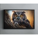 Ver imagem 3 de Quadro Decorativo Tela Canvas Moldura Filete Animais Coruja Ave Gg