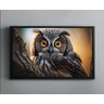 Quadro Decorativo Tela Canvas Moldura Filete Animais Coruja Ave Gg - 3