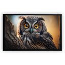 Ver imagem 4 de Quadro Decorativo Tela Canvas Moldura Filete Animais Coruja Ave Gg