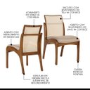 Ver imagem 4 de Kit 6 Cadeiras de Madeira para Mesa de Jantar com Encosto Tela Lisboa Linho Bege M58 Rmi
