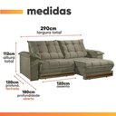 Ver imagem 4 de Sofá Retrátil Reclinável 5 Lugares 2,90m Bahamas Cappuccino