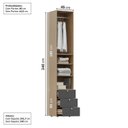 Ver imagem 4 de Guarda-Roupa 2 Módulos 1 Porta e 3 Prateleiras 3 Gavetas Frame CabeCasa MadeiraOriginals
