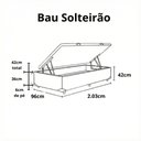 Ver imagem 3 de Box Baú Solteirão Blindado na Chapa de Madeira - Suede Bege