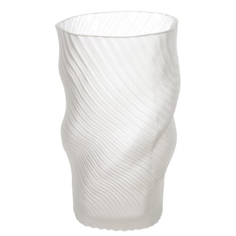 Vaso Decorativo Vidro Torcido Transparente Fosco 30cm