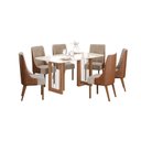 Ver imagem 1 de Mesa Jantar Yara 160 6 Cadeiras Ivy Caramelo Creme - Henn