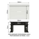 Ver imagem 3 de Mesa para Computador Gamer Madesa 9409 e Painel para Tv até 65 Polegadas - Preto/branco