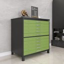 Ver imagem 1 de Mapoteca 10 Gavetas 120,4cm x 122,3cm Aço Preto/Verde Miró