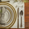 Prato Raso Cristal com Borda Bolinha Dourada Pearl - 20 Cm - 6