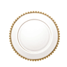 Prato Raso Cristal com Borda Bolinha Dourada Pearl - 20 Cm - 3