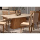 Ver imagem 2 de Mesa de Jantar Helena 8 Lugares Retangular Tampo MDF com Vidro 210x100cm Off White Cimol Móveis