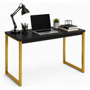 Ver imagem 1 de Escrivaninha Mesa Computador Estudo Office Aparador Pés Aço- Preto Dourado