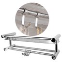 Ver imagem 3 de Suporte Organizador Banheiro Cozinha Inox Prateleira Gancho Resistente Shampoo Sabonete Multiuso Cas
