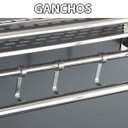 Ver imagem 6 de Suporte Organizador Banheiro Cozinha Inox Prateleira Gancho Resistente Shampoo Sabonete Multiuso Cas
