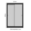 Ver imagem 4 de Guarda-roupa Solteiro 2 Portas de Correr 2 Gavetas Preto/branco Vivare Madesa