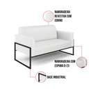 Ver imagem 6 de Sofá Namoradeira Base Industrial Alta Preto Marisa Corino Branco D03 - D’Rossi