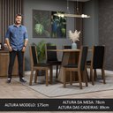 Ver imagem 5 de Conjunto Sala de Jantar Mesa Tampo de Madeira 6 Cadeiras Rustic/crema/preto Wendy Madesa