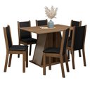 Ver imagem 2 de Conjunto Sala de Jantar Mesa Tampo de Madeira 6 Cadeiras Rustic/crema/preto Wendy Madesa