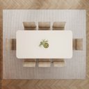 Ver imagem 5 de Conjunto Mesa Olívia 200cm com Vidro 08 Cadeiras Elena Marrom/Nature/Off White/Creme