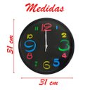 Ver imagem 4 de Relógio de Parede Colorido Silencioso Sala Escritório 31cm