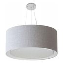 Ver imagem 3 de Lustre Pendente Cilíndrico Duplo Md-4303 Cúpula em Tecido 70x30cm Rustico Cinza - Bivolt