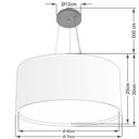 Ver imagem 2 de Lustre Pendente Cilíndrico Duplo Md-4303 Cúpula em Tecido 70x30cm Rustico Cinza - Bivolt
