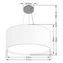 Ver imagem 4 de Lustre Pendente Cilíndrico Duplo Md-4303 Cúpula em Tecido 70x30cm Rustico Cinza - Bivolt