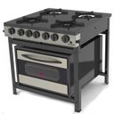 Ver imagem 1 de Fogão Industrial a Gás 4 Bocas Esmaltado com Forno Gourmet Preto e Inox Prge-402f - Progás