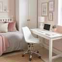 Ver imagem 1 de Cadeira Office Base Cromada com Rodizio Giratória Saarinen Branco + E-book