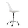 Cadeira Office Base Cromada com Rodizio Giratória Saarinen Branco + E-book - 4
