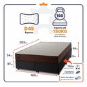 Ver imagem 2 de Conjunto Box Baú Super King Atlanta Preto 193x203x69 Espuma D45