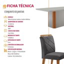 Ver imagem 6 de Mesa de Jantar Isadora com 4 Cadeiras Moderna Mobilia Veludo Grafite/off /nat/serig. Off com Vidro