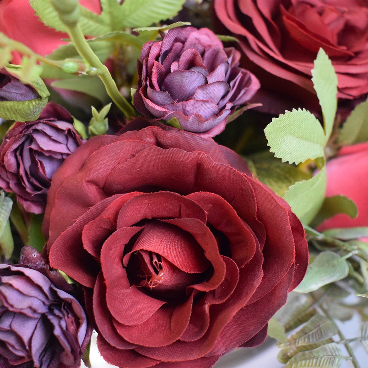 Arranjo de Mini Rosas Vermelhas no Vaso Baixo Rose| Linha Arranjos de Flores Formosinha - 7