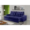 Sofá Retrátil e Reclinável Copacabana Tecido Suede Azul com 2,90M - Razone Estofados - 1